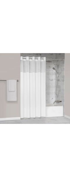 Herringbone shower curtain white