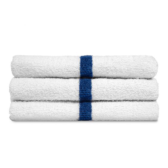 Centex Manchester Mills Hand Towels White/Blue 12 Pack 40 x 19 Striped